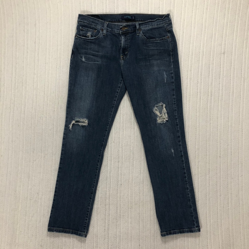 Levi's 513 Slim Fit Boyfriend‎ Jeans Distressed Medium Wash Size 9